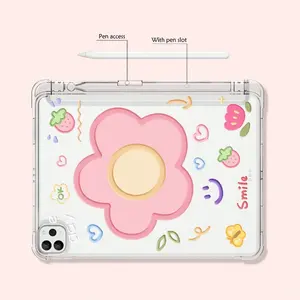 IPadケース用iPad10th Gen 12.9 4th 5th 6th Air 4th 5th 10.9 Pro 11 <span class=keywords><strong>2nd</strong></span> 3rd 4th iPad 10.2 with Pen Slot TPU Transparent Cover - Product Image 2