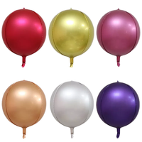 Grand ballon métallique rond de 22 pouces en Mylar 4D, pour fond de fête joyeux Noël ou anniversaire, grand ballon en aluminium de 22 pouces