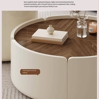 Table basse ronde moderne en forme de pétale, fabriquée en Chine, pour salon, avec rangement