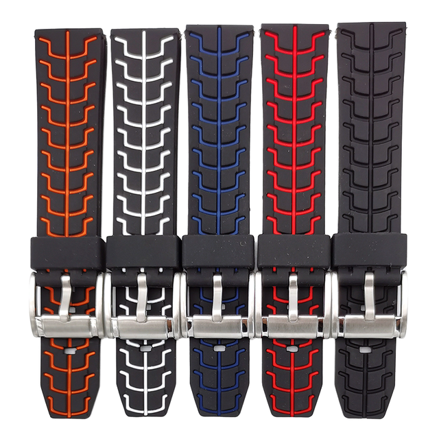 Universal 20mm 22mm 24mm Width Breathable Silicone Watch Band Soft Rubber Smart Watch Strap With Quick Release