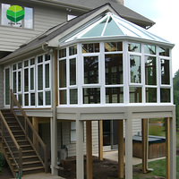 Sunrooms & Glass 0utdoor Maisons en aluminium Sunroom 4 saisons Villas modernes Verre isolant Fengxin Arc Modèle 3D Design