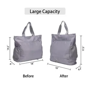 Eco Friendly Shopping Bag Canvas Yoga Mat Cloth Tote Bag With Pockets Custom Logo Beach Towel Bag