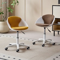 Chaise de bureau ergonomique commerciale avec dossier, réglable en hauteur, roulettes omnidirectionnelles compactes, en nylon, pour la maison, le bureau et l'étude
