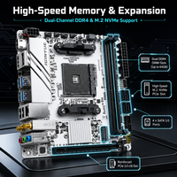 JGINYUE B450I-PLUS ARGB AM4 Motherboard DDR4 32GB 2xM.2 NVMe 4xSATA3.0 2.5G LAN Triple Video Output Mini ITX Gaming Mainboard