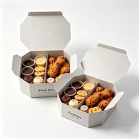 Boîte à sushi de luxe de qualité alimentaire, boîte en carton recyclable, boîte pliable pour poulet frit à emporter avec séparateurs