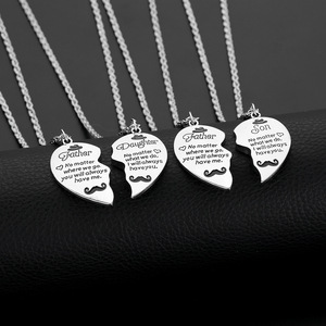 Collana Famiglia con Ciondolo a Cuore <span class=keywords><strong>Padre</strong></span> e <span class=keywords><strong>Figlio</strong></span> <span class=keywords><strong>in</strong></span> Lega <span class=keywords><strong>di</strong></span> Zinco Placcato Oro <span class=keywords><strong>di</strong></span> Alta Qualità, <span class=keywords><strong>di</strong></span> Tendenza, per Anniversario Uomo - Product Image 4