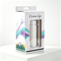 Boîte en carton rigide avec fenêtre transparente pour l'emballage de bouteilles d'eau, boîtes en carton ondulé E-flute avec logo personnalisé