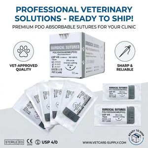 Suturas Quirúrgicas Veterinarias Absorbibles y Estériles de Polidioxanona <span class=keywords><strong>PDS</strong></span>, Poliglactina 910 PDO y Vicryl, Aprobadas por CE e ISO, con Aguja - Product Image 1