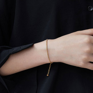 Ensemble de bijoux tendance pour femmes, collier et bracelet en acier inoxydable 316l imperméable, plaqué or 18 carats, chaîne à la mode - Product Image 6
