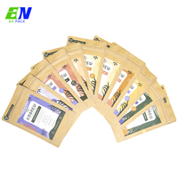 Emballage personnalisé en papier kraft compostable avec fermeture éclair, anti-odeur, impression en héliogravure, pour aliments de qualité alimentaire, MOQ 100 pièces