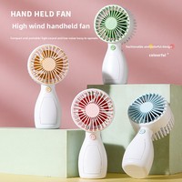 Ventilateur portable USB style influenceur, 3 vitesses, support de téléphone, mini-ventilateur de poche pour extérieur, cadeau, vente en gros