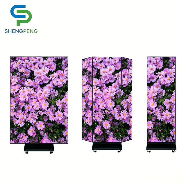 Double Side LED P1.86 Poster Display Portable LED Advertising Digital Indoor Movable Full-color Display Screen