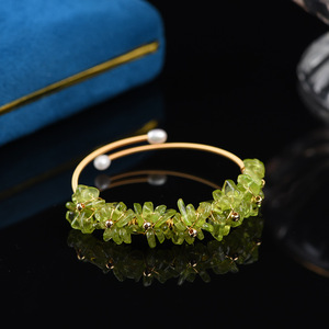 Bracelets de pierres précieuses en cristal plaqué or 14k pierre naturelle de guérison - Product Image 5