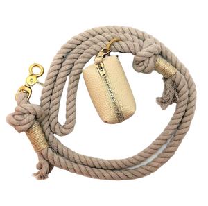 Laisse pour chien 100 coton, corde assortie, sac de friandises, collier, harnais toutes couleurs, poignées en cuir véritable, longueur personnalisée, vert, haute qualité - Product Image 5