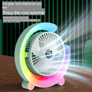Running Horse Light Ventilador <span class=keywords><strong>de</strong></span> escritorio con carga USB Home Moon Night Light Fan Regalos para hombres/mujeres/familia/amigos - Product Image 5