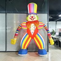 Costume gonflable de mascotte de clown de Noël en tissu Oxford pour événements festifs, spectacles et publicité