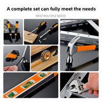 Juego de Herramientas Manuales Personalizado de 22 Piezas para el Hogar, con Martillo, Cinta Métrica, Nivel, Llave Inglesa Ajustable, Destornillador y Juego de Llaves Hexagonales Internas