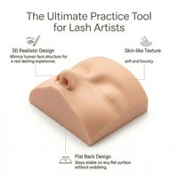 Tête de mannequin 3D pour la formation aux extensions de cils - Petite poupée en PVC pour les écoles et académies de beauté - Outil de pratique des extensions de cils