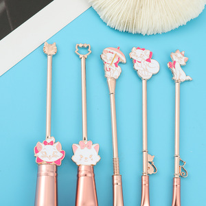 5 pièces rose dessin animé Marie chat maquillage pinceau ensemble pour filles belle métal ombre à paupières pinceau poudre brosse - Product Image 4