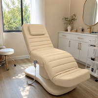 Lit de massage électrique réglable de luxe moderne en cuir PU avec base métallique pour salons de beauté et spas