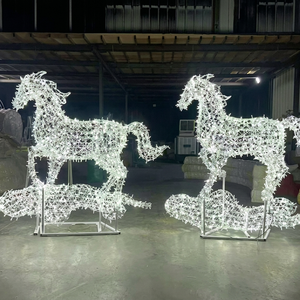 Grande lumière LED 3D en forme de cheval pour la décoration commerciale des parcs de Noël - Product Image 1