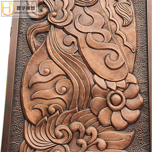 Relieve Rectangular de Bronce Fundido Jiahua con Diseño Tradicional de Follaje para Murales de Pared en Espacios Públicos - Product Image 1