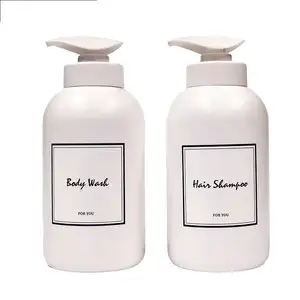 Chai Nhựa PE Trắng Chai Nước Rửa Tay Lotion Chai Nhựa Trang Trí Nhà Cho Phòng Tắm Nhà Bếp 500Ml Chai Xà Phòng Lỏng