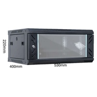 Baie de serveur 4U à pièces détachées, 19 pouces, 240*530*400 mm, murale, armoire de centre de données en acier SPCC thermolaqué, en stock.
