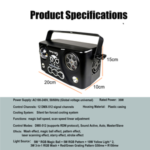 ไฟดิสโก้ RGBW 5-in-1 จากโรงงานโดยตรง พร้อมรีโมทควบคุมเสียง DMX512 ไฟ LED เลเซอร์ สโตรบ บีอาย สโตรบ สำหรับงานปาร์ตี้ ดีเจ คาราโอเกะ บาร์ - Product Image 5