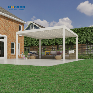 מוקסון עמיד אלומיניום חיצוני פרגולה אלומיניום חיצונית עמיד למים גג גינה מסוגנן מזג אוויר עמיד עיצוב מודרני - Product Image 2