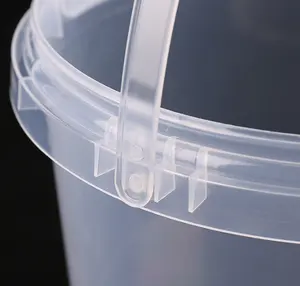 Murah kecil besar 5 liter 10 20 ltr makanan kelas aman cat popcorn putih 5 galon ember plastik dengan tutup pegangan