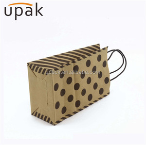 Brown Craft Shopping Black Spotted Shopping Paper Sack <b>Bag</b> Made in China - Product Image 3