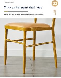 High-end Banquet and Hotel Restaurant <strong>Chairs</strong> Wedding <strong>Chairs</strong> Golden and White <strong>Bamboo</strong> Joint <strong>Chairs</strong> for Hotel - Product Image 3