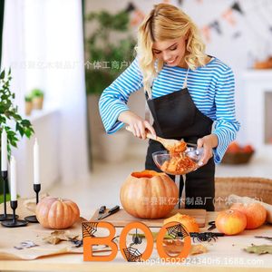 Wooden BOO Halloween Decoration Number Shape Indoor Table Mantel <b>Decor</b> <b>Log</b> Material - Product Image 1