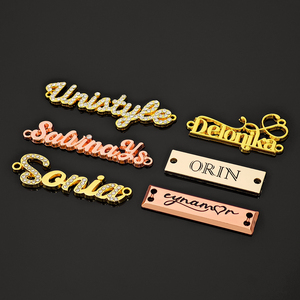 Garment Accessoriesmetal Plating Roll Gold Engraved <b>Hijab</b> Abaya Scarf Shoes Custom Brand Logo Label metal tags for clothing - Product Image 2
