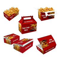 Caja de papel de grado alimenticio para llevar personalizada de 0,2mm para pollo frito perro caliente coreano hamburguesa francesa comida rápida cartón de embalaje de comida rápida