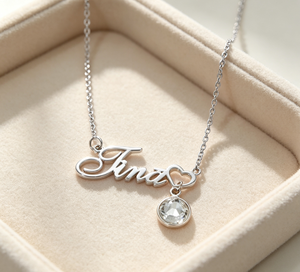 Collar con Nombre Personalizado, Collar con Colgante de Zirconia, Joyería de Acero Inoxidable Chapada en Oro Personalizada para Mujer, Unisex, Regalo al por Mayor - Product Image 2