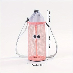 ถุงตาข่ายเก็บความร้อนขวดน้ำแบบผูกเชือกถุงใส่ถ้วยน้ำแบบผูกปากกระเป๋าคาดลำตัวสะพายไหล่เส้นเดียว - Product Image 6