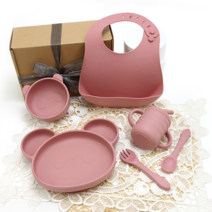 จานชามซิลิโคนลาย<span class=keywords><strong>แพนด้า</strong></span><span class=keywords><strong>ขาย</strong></span>ส่งยอดนิยม พร้อมส้อมและช้อนสำหรับเด็ก ชุดอาหารซิลิโคนสำหรับเด็ก รับทำโลโก้ตามสั่ง - Product Image 1