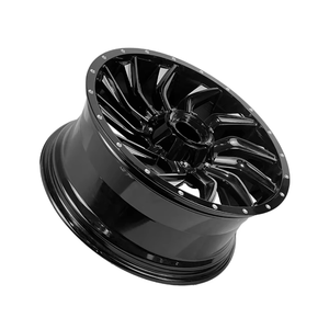 Jantes de voiture tout-terrain forgées en alliage d'aluminium, finition noire, profil profond, moulées par flux, 25 mm ET0, 5x139,7 mm PCD, pour pick-up et SUV - Product Image 2