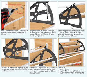 ชั้นวางรองเท้าหลายชั้นแบบเปิดด้านข้างติดตั้งง่ายสีเงิน - Product Image 4