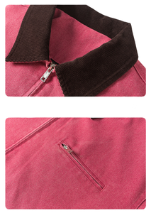 TKAN430, chaqueta informal personalizada para trabajadores al aire libre para hombres, chaqueta Vintage de otoño e invierno con cremallera, ropa de trabajo mecánica de lona, chaqueta Lisa para hombres - Product Image 5