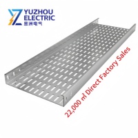 Chemin de câbles en acier au carbone perforé ventilé pré-galvanisé pour usage industriel, charge maximale 180 kg, hauteur des rails latéraux