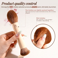 Ensemble de 6 pinceaux de maquillage double embout BS-MALL, poils synthétiques doux personnalisés, kit d'outils cosmétiques professionnels pour le visage et les yeux avec étui à pinceaux