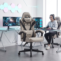Chaise de bureau et de jeu ergonomique moderne en cuir PU, réglable en hauteur, pliable, pivotante avec base en nylon