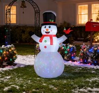 Schneemann Riesiger Aufblasbarer Schneemann mit Rotierenden Bunten LED-Lichtern Weihnachtsdekoration Geschenk-Spielzeug Weihnachtsspielzeug
