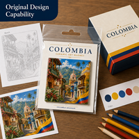 Aimant de réfrigérateur en céramique souvenir de la Colombie, aimant carré avec impression artistique des monuments de la ville, cadeau touristique, OEM ODM personnalisé, vente en gros