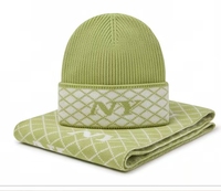 Ensemble bonnet et écharpe d'hiver unisexe Fair Lsland pour adulte, 30*160, tricot plat, nylon/acrylique, style mignon, couleur unie, usage quotidien en extérieur