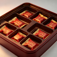 Insert en plastique thermoformé écologique OEM avec compartiments ronds pour l'emballage de chocolats, bonbons et biscuits de qualité alimentaire