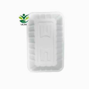 Bandejas de papel de bagazo de caña de azúcar compostables 100%, platos biodegradables, contenedor de comida desechable rectangular - Product Image 1